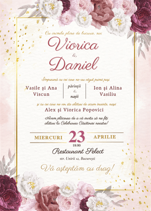 Invitație Digitală Nuntă Model 36