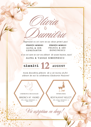 Invitație Digitală Nuntă Model 8