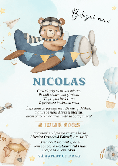 invitatie digitala botez model 75